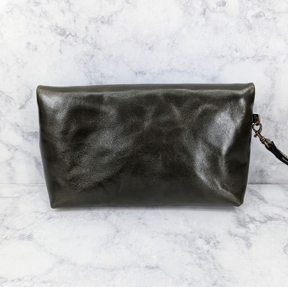 Patricia Nash Dark Olive Green Leather Clutch - Picture 4 of 11